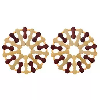 2 шт. изолированные подставки, многоцелевые бамбуковые подставки, нескользящая термостойкая подставка для горшка для домашнего обеденного стола Square