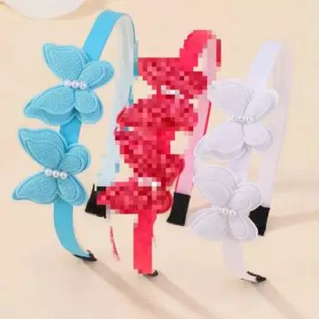 2 шт. Изысканная повязка на голову с бабочками, детский обруч для волос с имитацией жемчуга, повседневная повязка для волос, милые аксессуары для девочек, подарок