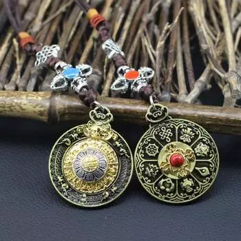 2 шт. Изысканные подвески в виде молитвенного колеса, цинковый сплав, брелок для ключей, аксессуары для подвесных украшений в машину, небольшие подарки Style 2