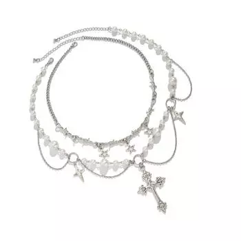 2 шт. Элегантное ожерелье с крестами и жемчугом, универсальная подвеска-крест, жемчужное ожерелье, украшения для верующих модниц