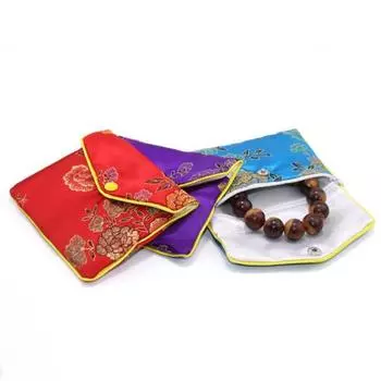 2 шт. Элегантный вышитый мешочек для украшений, красивый яркий тканевый органайзер для украшений для женщин S красный