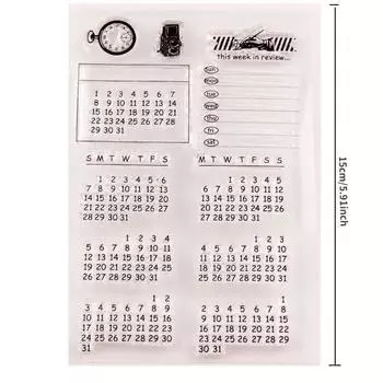 2 шт. Календарь Время Неделя День Год Часы Прозрачный Силиконовый Штамп прозрачный