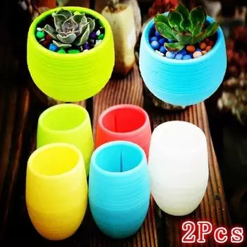 2 шт. Каменный горшок для таблеток Сетчатые травяные горшки Горшки для суккулентов Настольный цветочный горшок Мини цветочный горшок Горшки для растений Случайный цвет random color