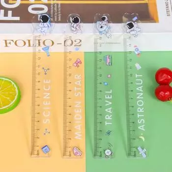 2 шт. Канцелярские принадлежности для рисования мультфильмов, школьные принадлежности, кавайный подарок, симпатичная пластиковая линейка, прямая 2pcs