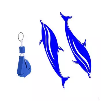 2 шт., каяк, рыбалка, автомобиль, грузовик, каноэ, окно, наклейка с дельфином + плавающая цепочка для ключей