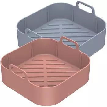 2 шт. кастрюля для фритюрницы с антипригарным покрытием, аксессуары для фритюрницы, силиконовая кастрюля, корзина для выпечки, противень для инструментов, сковорода для гриля, кухонные принадлежности