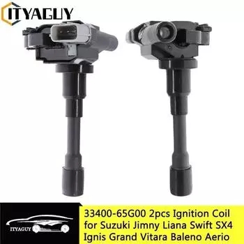 2 шт. катушка зажигания для Suzuki Jimny SX4 Liana Swift Ignis Grand Vitara Carry Baleno Sedici Esteem Aerio 33400-65G00 33410-65G00
