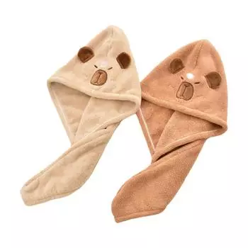 2 шт. Каваи шапочка-полотенце Мягкая шапочка для ванны Милый аксессуар Шапочка супервпитывающая Дорожная 2PCS