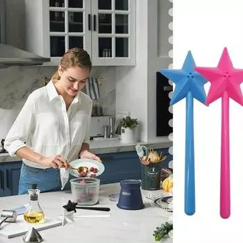 2 шт. Kawaii Fairy Star Stick солонка и перечница волшебная палочка диспенсер для специй креативная кухонная бутылка для контроля соли 1/3 отверстие