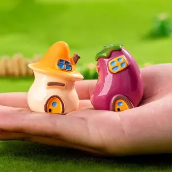 2 шт. кавайные мини-фигурки из смолы для овощных домиков, мультяшные креативные украшения для дома своими руками, аксессуары для рабочего стола, маленькие украшения, подарки