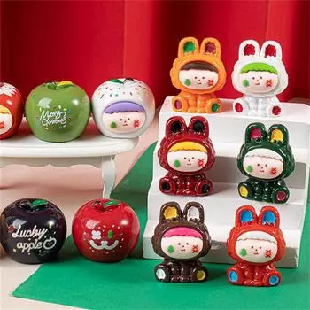 2 шт. кавайные рождественские фигурки из смолы, креативные сделай сам, украшения для дома, миниатюрные фигурки, веера, детские рождественские подарки