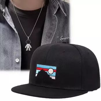 2 шт., кепка в стиле хип-хоп с вышивкой в виде гор, маленький кулон в виде космонавта, мужская спортивная бейсбольная кепка, женская модная повседневная кепка с защитой от солнца чёрный