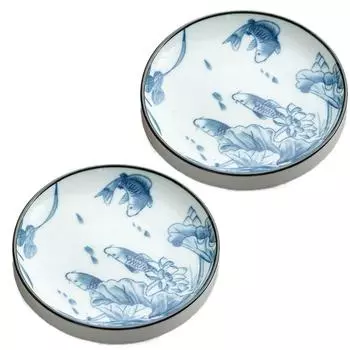 2 шт. Керамическая подставка для чайной чашки Винтажная подставка для чайной чашки Изысканная подкладка для чашки Аксессуары для чайной церемонии A