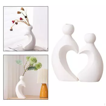 2 шт. Керамические вазы для цветов, настольные украшения, современные парные статуэтки, свадебные подарки для белый