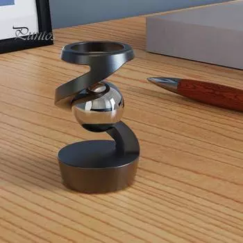 2 шт. кинетический спиннер игрушка металлический настольный плавающий гироскоп оптическая иллюзия кинетический спиннер мяч для домашнего офиса декор 2pcs серебряный