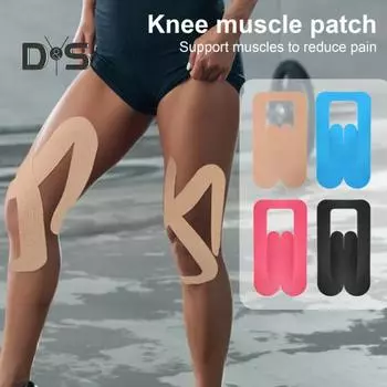 2 шт. Кинезиологическая лента для колена, предварительно нарезанная клейкая спортивная лента для спортзала, фитнеса, кинезиологическая спортивная лента для бега, тенниса, плавания, футбола розы красного