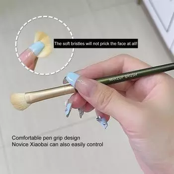 2 шт. Кисти для макияжа носа, серповидная форма, эргономичный скос, мягкая щетина, легкие кисти для контурирования с деревянной ручкой, инструменты для красоты чёрный