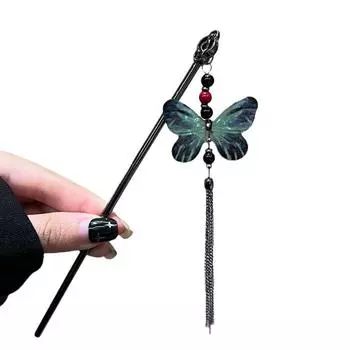 2 шт. кисточка бабочка палочка для волос луна ханьфу шпилька изысканный старинный стиль вилка для волос вечеринка Style 2