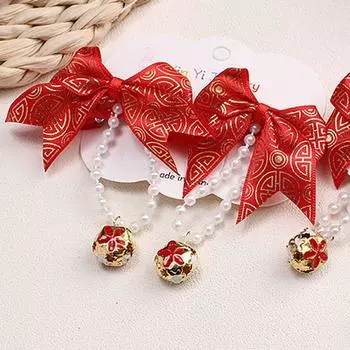 2 шт. Кисточка Детский бант Парик Китайский стиль Красный бантик Заколка для волос Детский парик Заколка для волос Новогодний праздничный 10