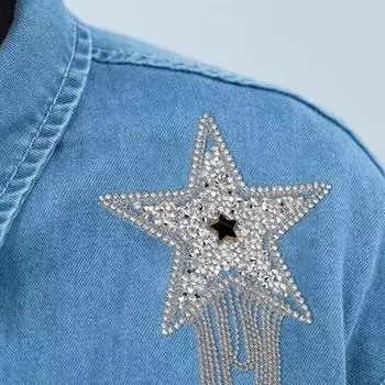 2 шт. кисточка вышитая своими руками швейная наклейка значок одежда аксессуары стразы пентаграмма мода утюг на заплатке пришить аппликация 2pcs