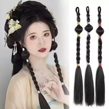 2 шт. Китайская древняя коса-заколка для волос Фонарь Коса-заколка плетеные хвостики ежедневно красный