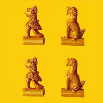 2 шт., китайская старинная крыша здания, товар, благоприятный зверь, наклейка на холодильник, Запретный город, креативный ювелирный магнит Pack of 2