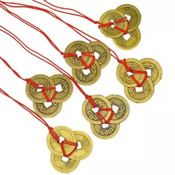 2 шт. китайских монет фэн-шуй для богатства и успеха, удачи, восточный император Цин, деньги, антикварный кулон, наилучшие пожелания, подарки