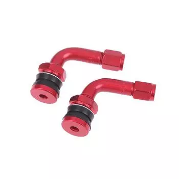 2 шт., клапаны для шин мотоцикла, крышка штока, воздушная крышка, 90 градусов, алюминиевый сплав с ЧПУ, универсальные колпачки для бескамерных клапанов красный