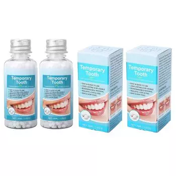 2 шт. клей для восстановления зубов, временная формованная зубная пломба, замена для исправления отсутствующего зуба