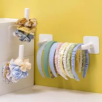 2 шт. клейкий держатель для резинок для волос DIY аксессуары для волос органайзер настенные крючки водостойкие резинки для хранения резинок держатель для резинок органайзер 2pc белый
