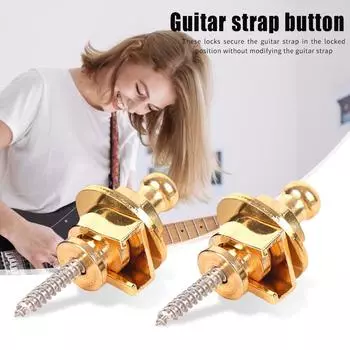2 шт. Кнопка блокировки ремня для бас-электрогитары противоскользящие гвозди для ремня (Золото) Делавэр