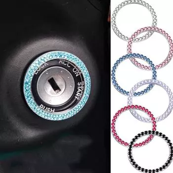 2 шт. кнопка запуска декоративное кольцо автомобильное зажигание ручная работа наклейка переключатель для авто мотоцикла стиль горный хрусталь блестящий декор