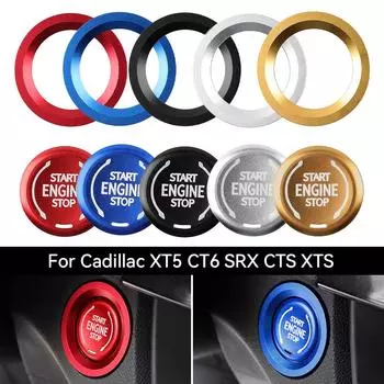2 шт., кнопка запуска двигателя автомобиля, кнопка запуска и остановки, кольцо, наклейка для Cadillac XT4 XT6 CT4 CT5, украшение для кнопки, аксессуары для переключателя