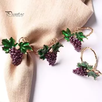 2 шт. кольца для салфеток освежающие тонкая работа принадлежности для обеденного стола летний фиолетовый виноград держатель для салфеток для вечеринки золотистый