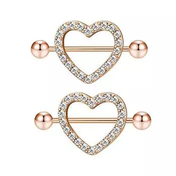 2 шт., кольца в форме сердца, кольцо для сосков, штанга, ювелирные изделия для пирсинга, сексуальные кристаллы, подарки, кольца в виде сердечек для сосков, Прямая поставка