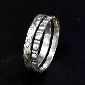 2 шт. Кольцо из стерлингового серебра 925 пробы, женское кольцо ручной работы 4 серебряный