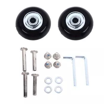 2 шт. Колеса для багажа, гибкие, вращающиеся, сверхтихие, прочные, резиновые, металлические, для чемодана, ролики с винтами