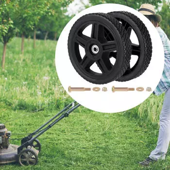 2 шт. Колеса для газонокосилки Болты Гайки Садовые тележки Заменяют толкатель для тележек Садовые газонокосилки 10inch 25.5x4.5cm