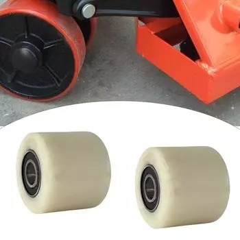 2 шт. Колеса для вилочного погрузчика с подшипниками, аксессуары для вилочного погрузчика, колесо для тележки Ground Bull, диаметр 20 мм, грузовое колесо для грузовика бежевый