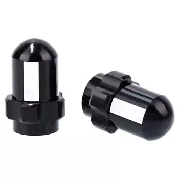 2 шт. Колпачки для велосипедных шин из алюминиевого сплава, колпачки для ниппелей велосипедных шин, сменные колпачки для ниппелей велосипедных шин, пылезащитные колпачки для ниппелей чёрный