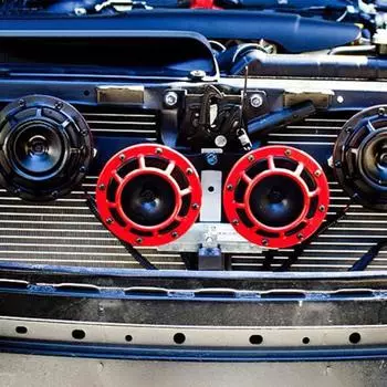 2 шт./компл., 12 В, автомобильный супер громкий звуковой сигнал, электрическая решетка, компактный звуковой сигнал красный