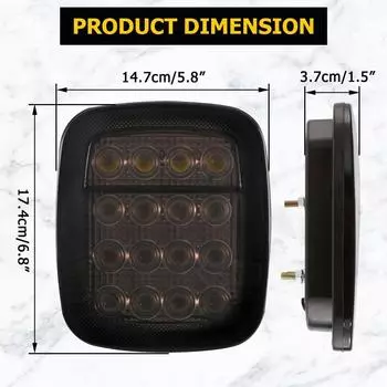 2 шт./компл., 16 светодиодов, универсальный задний фонарь, стоп-сигнал заднего хода для Jeep Wrangler YJ TJ CJ (с поворотником)
