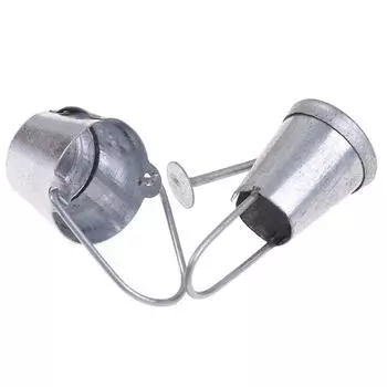 2 шт./компл. 1:12 кукольных домиков, миниатюрное металлическое ведро для воды, чайник, модель мебели, игрушки One Size