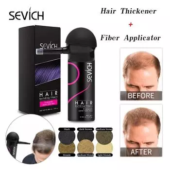 2 шт. / Компл. 25 г кератиновое волокно для волос с аппликатором для наращивания волос насос-спрей для наращивания волос Истончение Утолщение чёрный