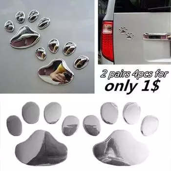 2 шт./компл. 3D забавная лапа животного собака автомобиль печатный кузов виниловый декор наклейка наклейка