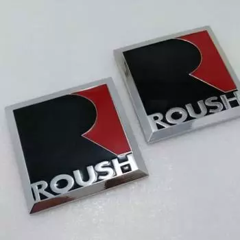 2 шт./компл. эмблема Roush, автомобильная наклейка, бампер, юбка, значок, металлический хром чёрный