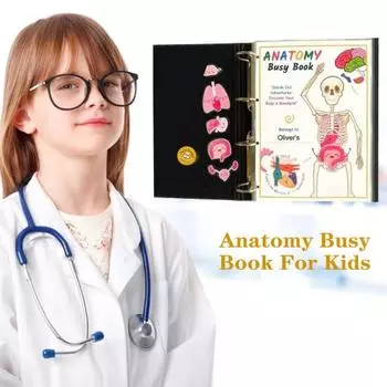 2 шт./компл. Анатомия человека, развивающая книга-раскраска по психическому здоровью, интерактивная книга для дошкольников, детей дошкольного возраста, детей детского сада, обучающая книга с частями тела 1 Set