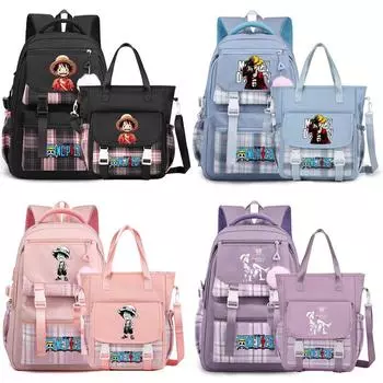 2 шт./компл. аниме цельный рюкзак высокого качества наклонная сумка через плечо повседневная сумка для подростка девочка мальчик обратно в школу мультяшная сумка рюкзак Mochila