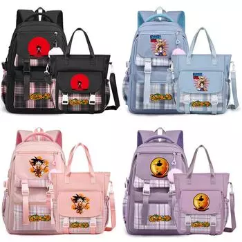 2 шт./компл. аниме Dragon Ball Anti Theft дорожная сумка женский милый рюкзак для подростков девочек мальчиков сумка через плечо рюкзак