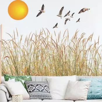 2 шт./компл. эстетическая красивая настенная наклейка ПВХ креативный восход солнца пейзаж наклейка декор для